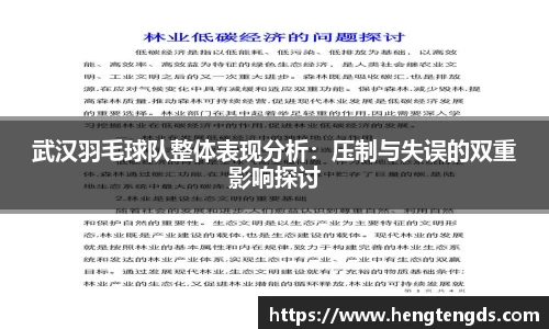 武汉羽毛球队整体表现分析：压制与失误的双重影响探讨